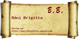 Béni Brigitta névjegykártya