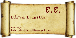Béni Brigitta névjegykártya